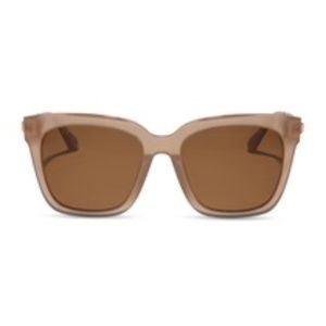 DIFF Bella Oversized Square Warm Taupe Brown Polarized Sunglasses